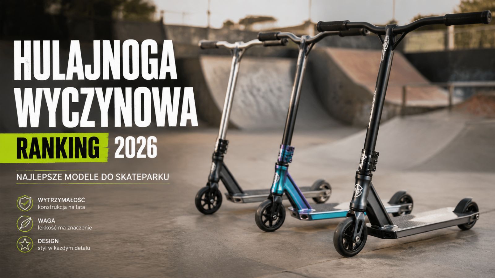 Hulajnoga wyczynowa ranking 2026 – Najlepsze modele do skateparku