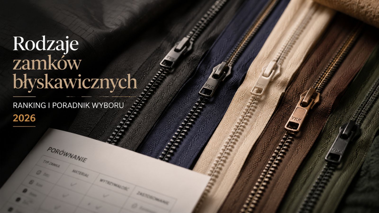 Rodzaje zamków błyskawicznych – ranking i poradnik wyboru 2026